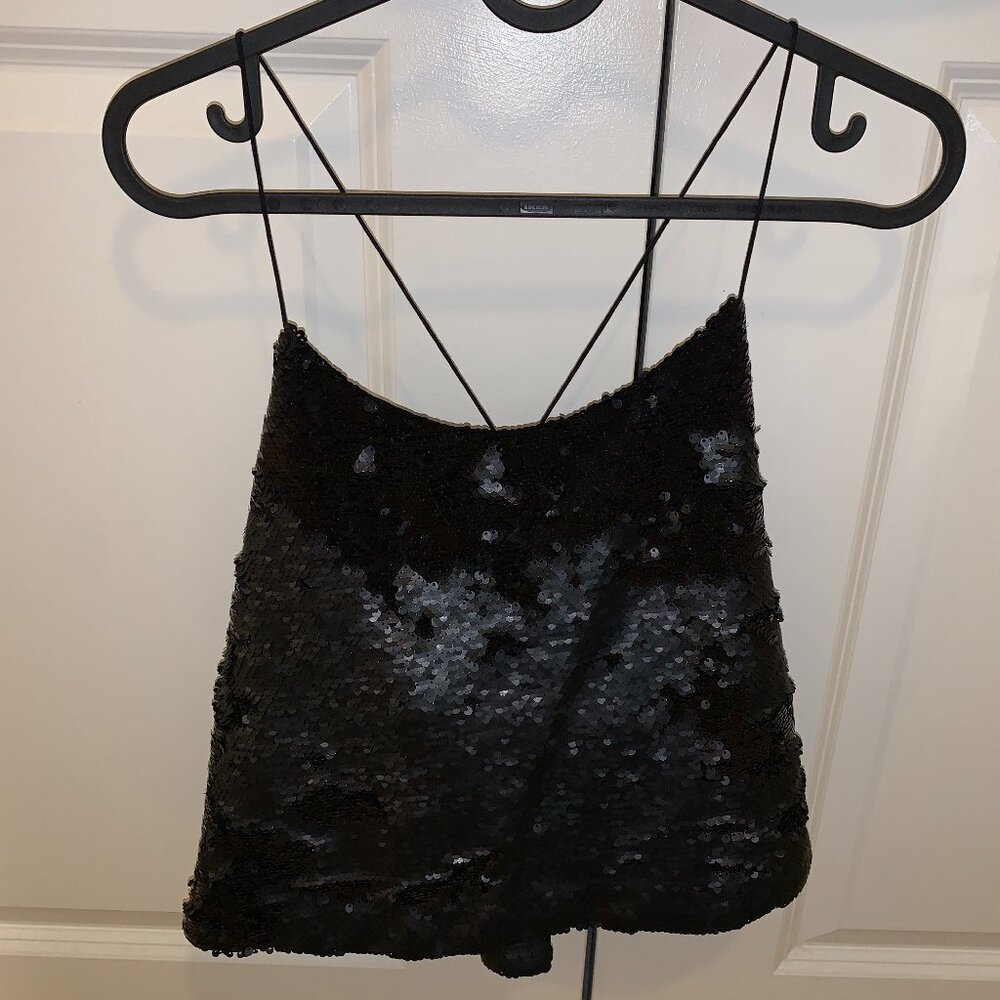 Forever 21 Black Reversible Sequins Top